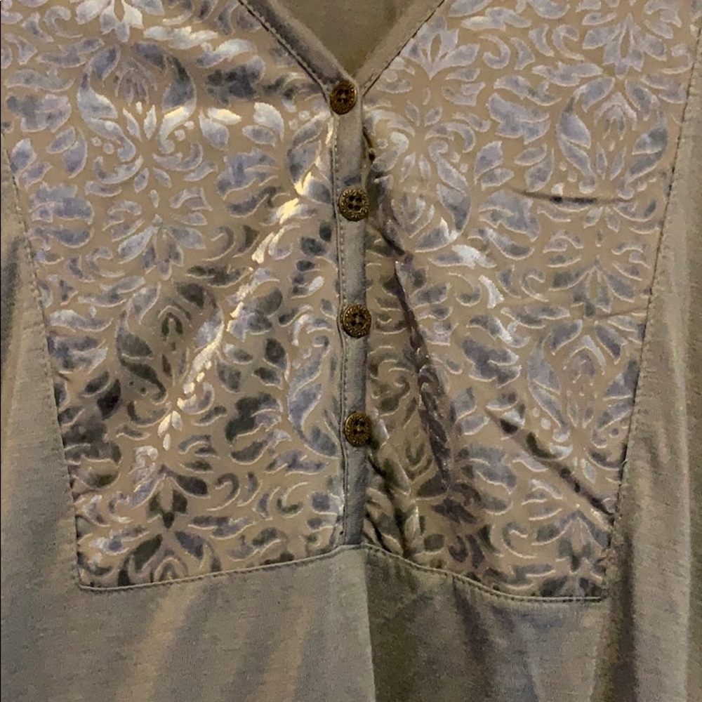 Faded Glory Button Down Gray Long Sleeve